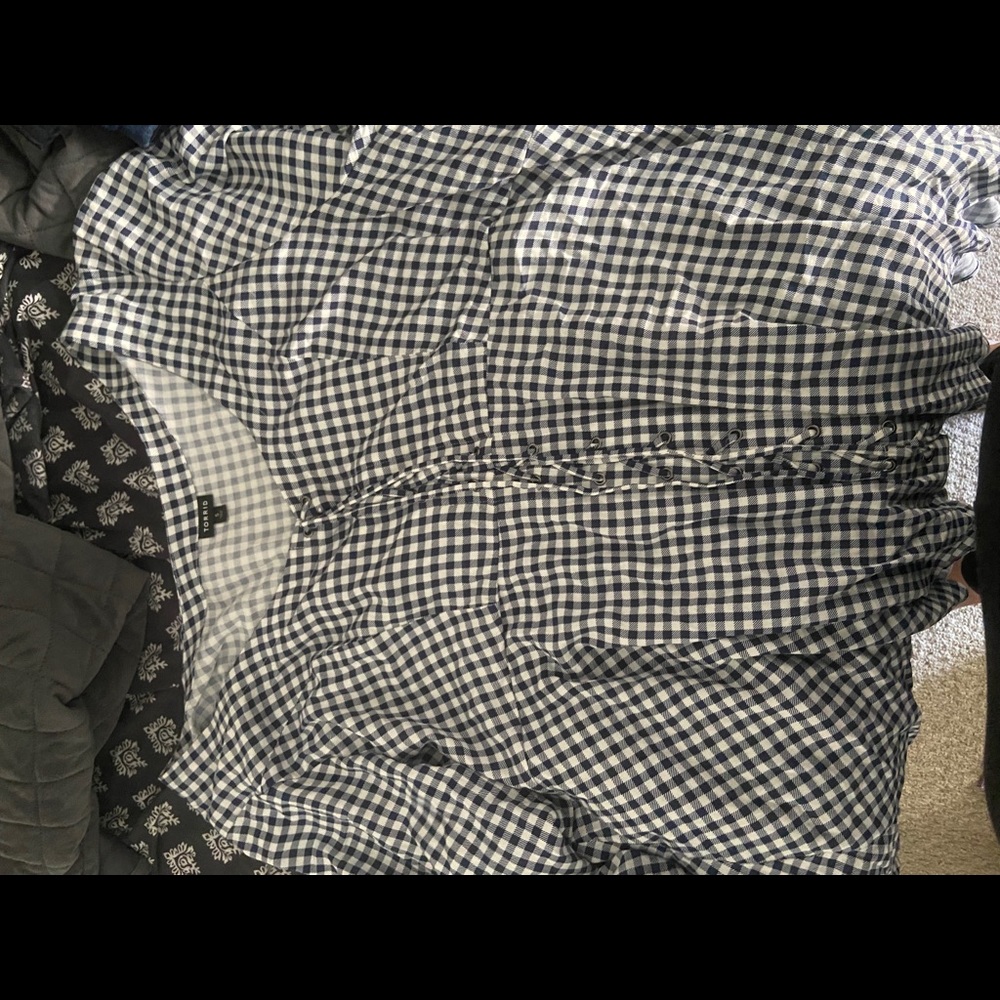 BNWOT torrid navy n white checkerboard shirt sz 6